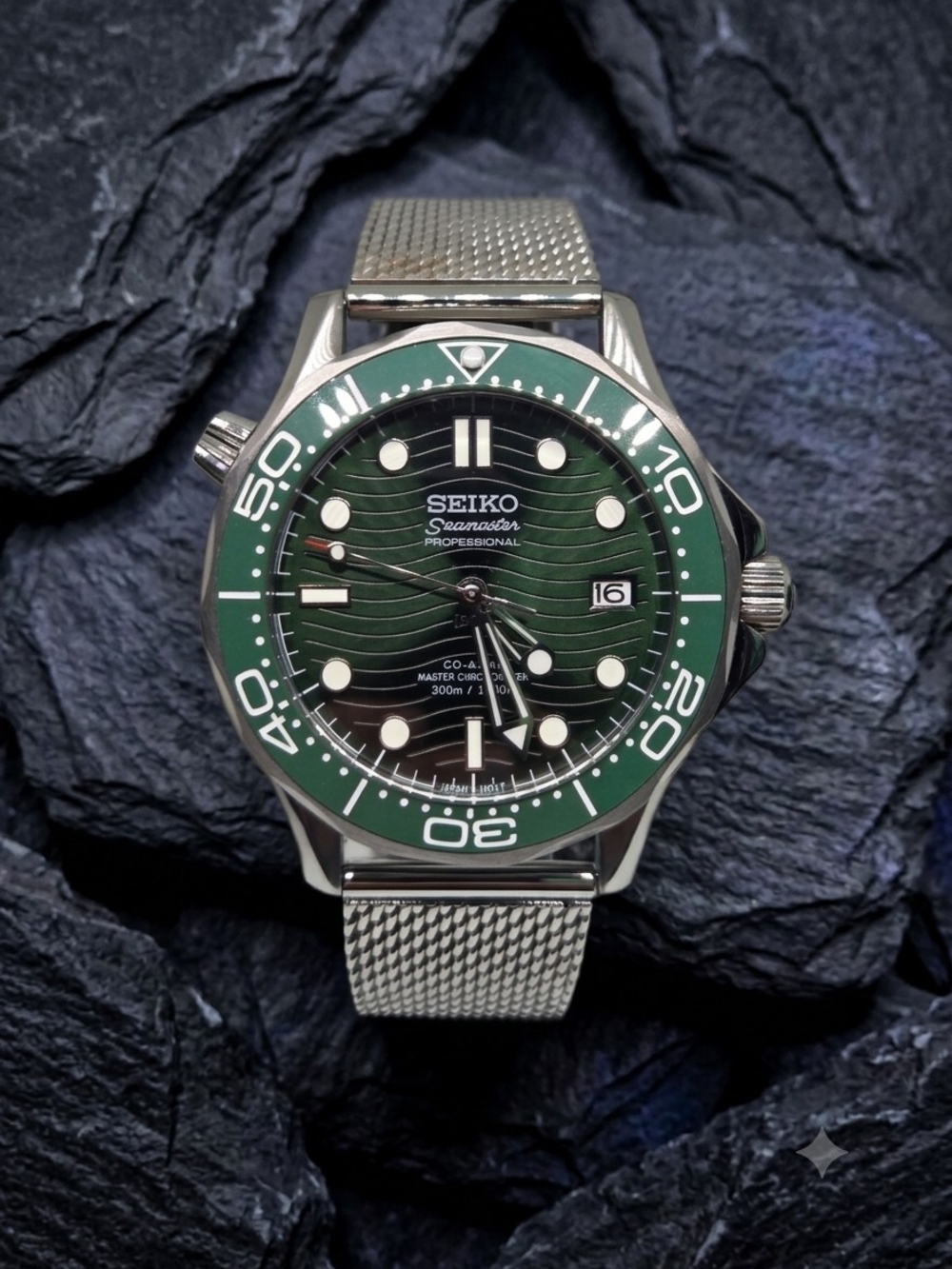 Custom 41mm Automatic Seiko Mod Watch Dark Green Seamaster NH35
